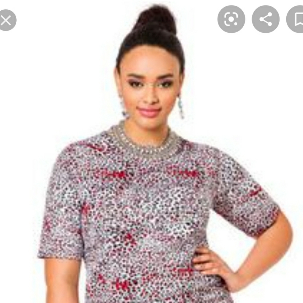 Ashley Stewart Animal Print Crop Top